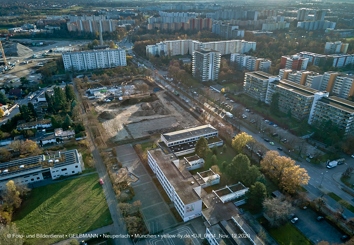 12.11.2020 - Baustelle der neuen Grundschule am Karl-Marx-Ring in Neuperlach